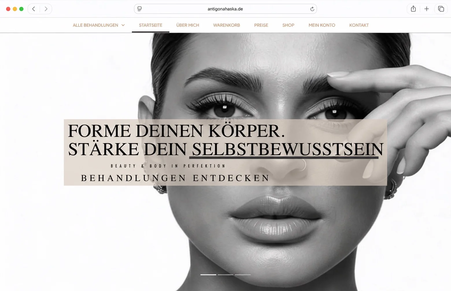 Website-Referenz Antigona Haska – Startseite