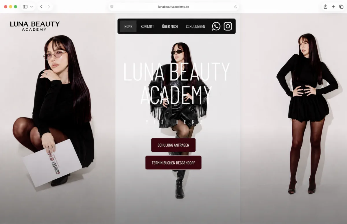 Vorschau der Luna Beauty Academy Website
